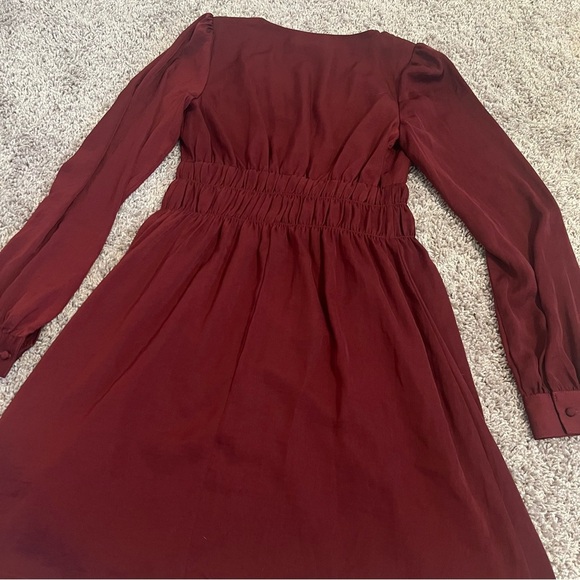 {Express} Long Sleeve Burgundy Dress - Picture 10 of 10